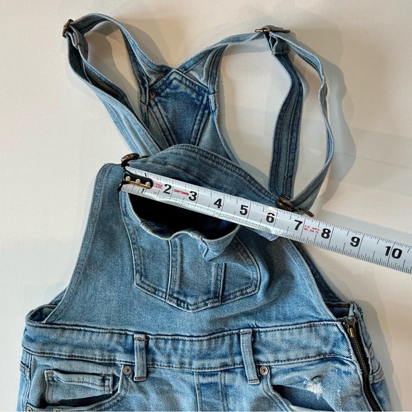 American Eagle Outfitters Mom Denim Distressed Overalls - Picture 6 of 13